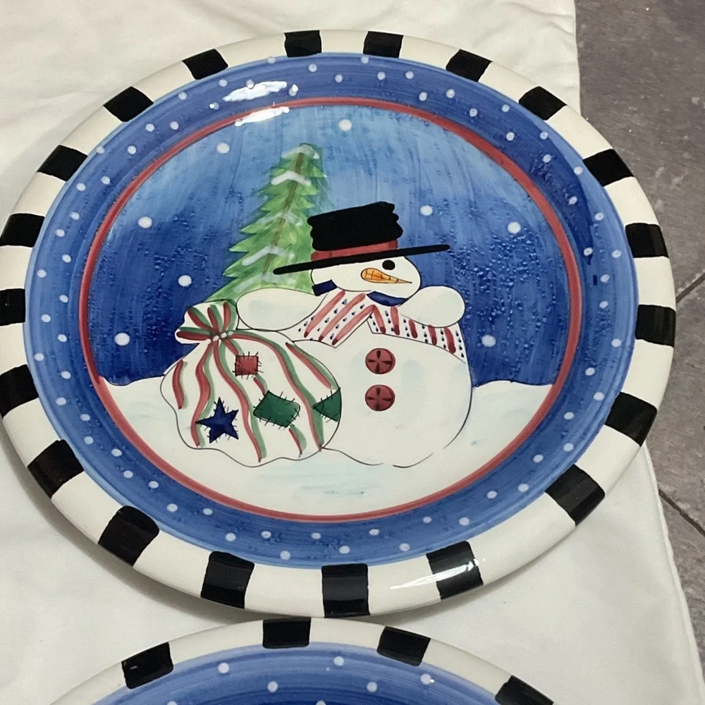 Festive Snowman Plates Set